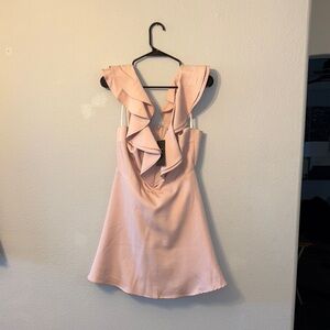 Elegant Pink Ruffle Dress
